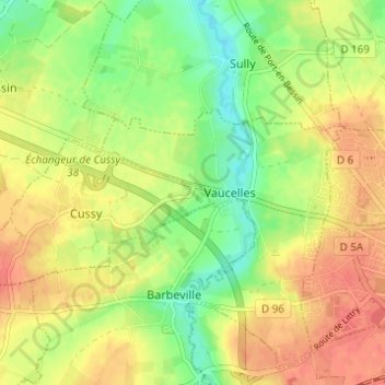 Topografische Karte La Madelaine, Höhe, Relief