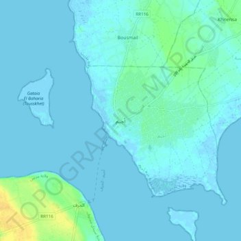Topografische Karte Adjim, Höhe, Relief