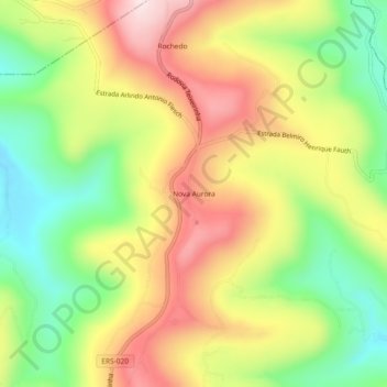 Topografische Karte Nova Aurora, Höhe, Relief