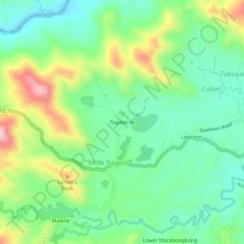 Topografische Karte Tagalas-as, Höhe, Relief