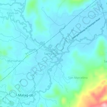 Topografische Karte Santo Rosario, Höhe, Relief