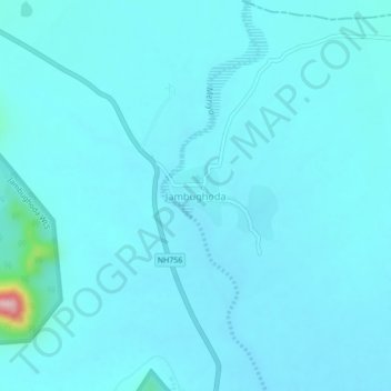 Topografische Karte Jambughoda, Höhe, Relief