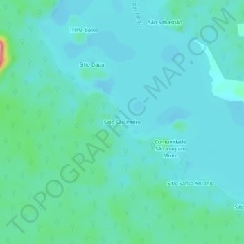 Topografische Karte Sitio São Pedro, Höhe, Relief