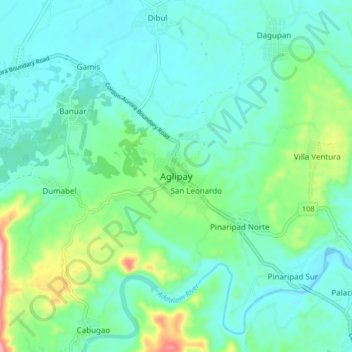 Topografische Karte Aglipay, Höhe, Relief