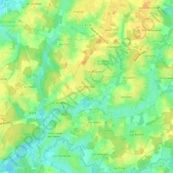 Topografische Karte Les Petits Bois, Höhe, Relief