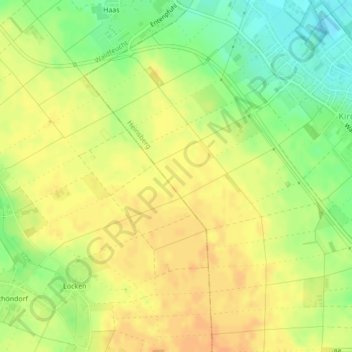 Topografische Karte Fuchsweg, Höhe, Relief