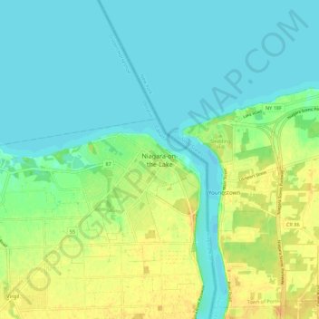 Topografische Karte Niagara-on-the-Lake, Höhe, Relief