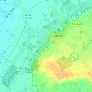 Topografische Karte Le Bas Pommereau, Höhe, Relief