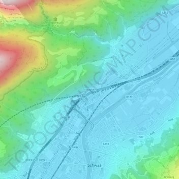 Topografische Karte Schlagturn, Höhe, Relief