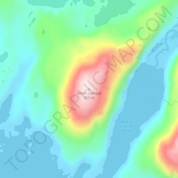 Topografische Karte Mount Calliope, Höhe, Relief