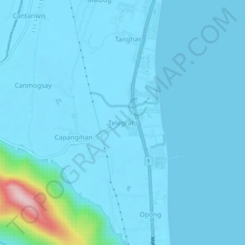 Topografische Karte Telegrafo, Höhe, Relief