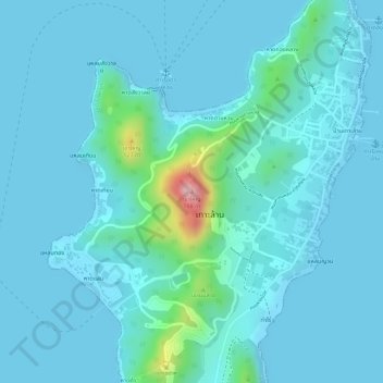 Topografische Karte Khao Yai, Höhe, Relief