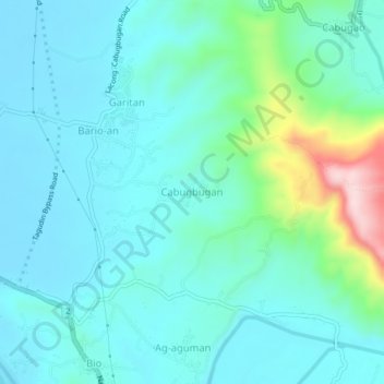 Topografische Karte Cabugbugan, Höhe, Relief