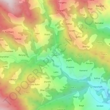 Topografische Karte Chhatri, Höhe, Relief