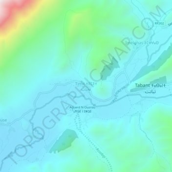 Topografische Karte Timit, Höhe, Relief