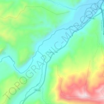 Topografische Karte Irkeschtam, Höhe, Relief