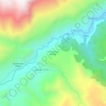 Topografische Karte n'Ait Larif, Höhe, Relief