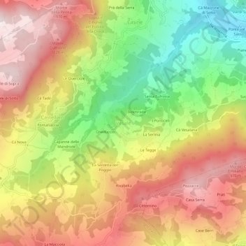 Topografische Karte Vesale, Höhe, Relief