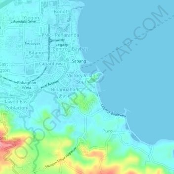 Topografische Karte Dap-Dap, Höhe, Relief
