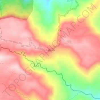 Topografische Karte Bataan, Höhe, Relief