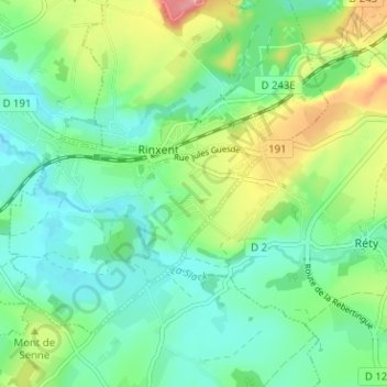 Topografische Karte Fond Lorraine, Höhe, Relief