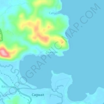 Topografische Karte Tawagan, Höhe, Relief