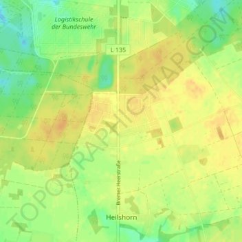 Topografische Karte Lange Heide, Höhe, Relief