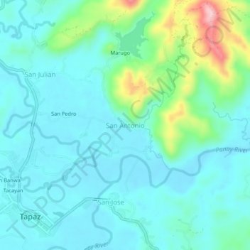 Topografische Karte San Antonio, Höhe, Relief