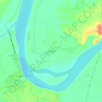 Topografische Karte Lapogan, Höhe, Relief