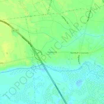 Topografische Karte Hammond, Höhe, Relief