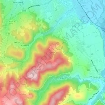 Topografische Karte Simpal, Höhe, Relief