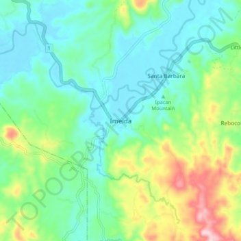 Topografische Karte Imelda, Höhe, Relief