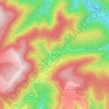 Topografische Karte Aymard, Höhe, Relief