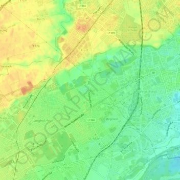 Topografische Karte Doppl, Höhe, Relief