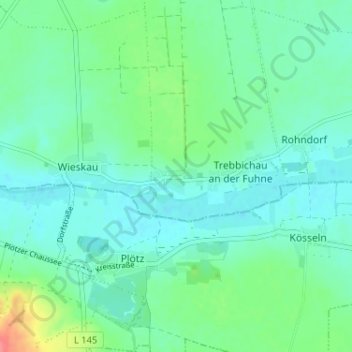 Topografische Karte Hohnsdorf, Höhe, Relief