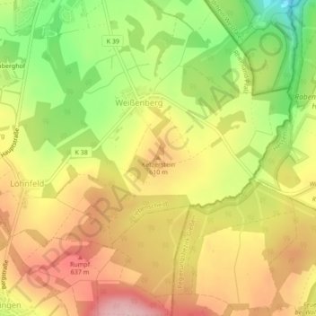 Topografische Karte Ketzerstein, Höhe, Relief