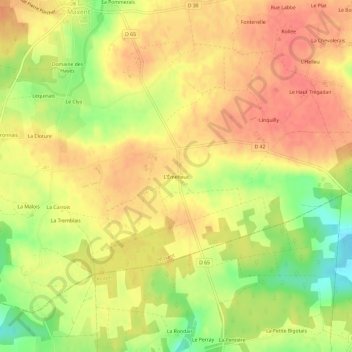 Topografische Karte L'Émeheuc, Höhe, Relief