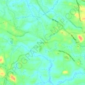 Topografische Karte Airapuram, Höhe, Relief