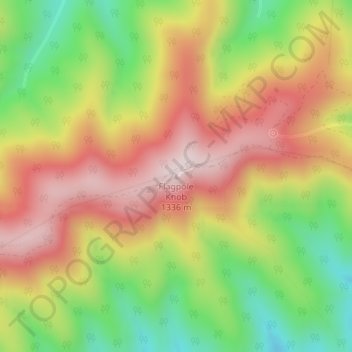 Topografische Karte Flagpole Knob, Höhe, Relief