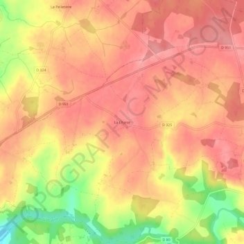 Topografische Karte La Chaise, Höhe, Relief