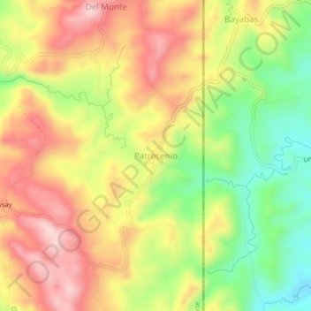 Topografische Karte Patrocenio, Höhe, Relief