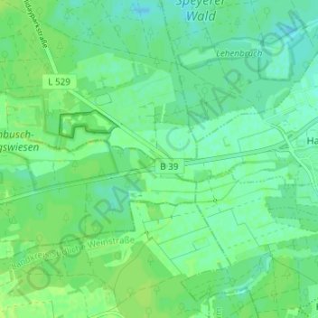 Topografische Karte Aumühle, Höhe, Relief