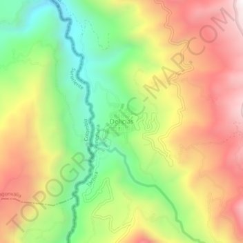 Topografische Karte Delicias, Höhe, Relief