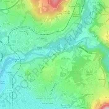 Topografische Karte Les Rénauds, Höhe, Relief
