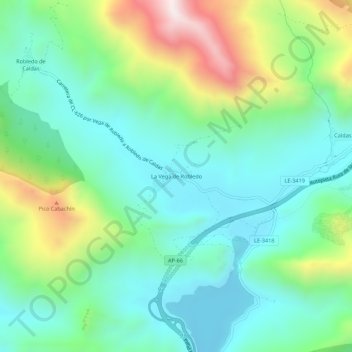 Topografische Karte La Vega de Robledo, Höhe, Relief