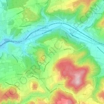 Topografische Karte Dickbuch, Höhe, Relief