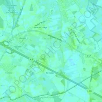 Topografische Karte Springerlei, Höhe, Relief