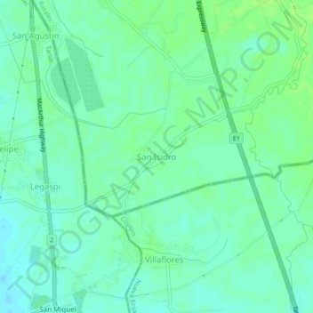 Topografische Karte San Isidro, Höhe, Relief