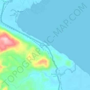Topografische Karte Baucawe, Höhe, Relief