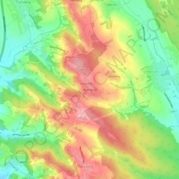 Topografische Karte Rohrberg, Höhe, Relief